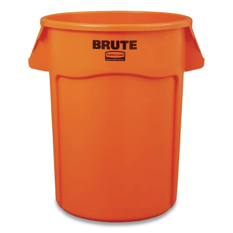 Brute Round Container, 44 gal, Plastic, Orange Brute Round Container, 44 gal, Plastic, Orange