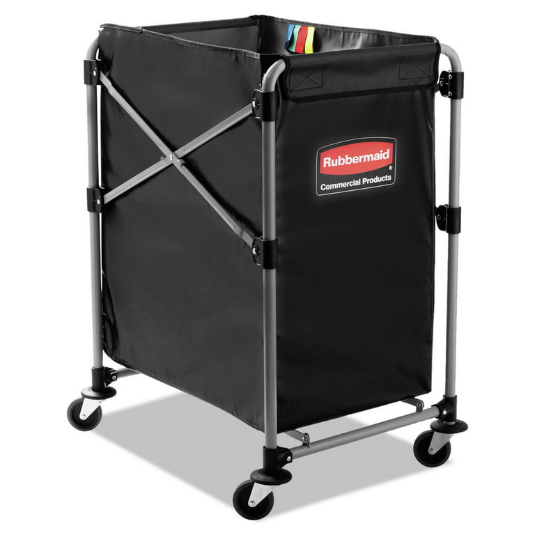 Rubbermaid FG342488PLAT Utility Cart with Swivel Casters and Brushed  Aluminum Uprights - Platinum - CME Corp