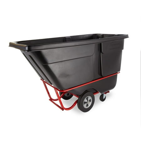 BRUTE Tilt Dump Truck/Trash Cart/Garbage Collection/Recycling, 1 Cubic Yard, Waste Collection, 1,250 lbs. Capacity, Black, Office/Warehouse/Facility Management (FG131500BLA)