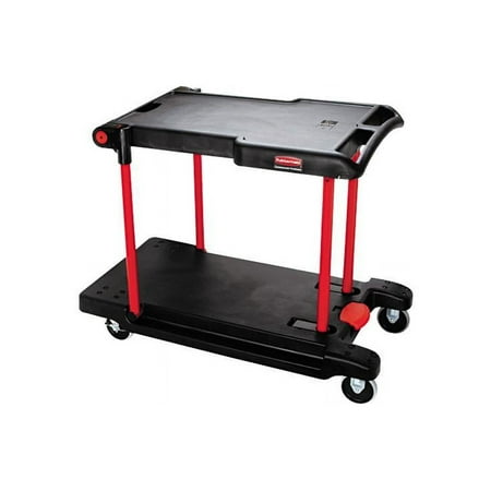 Rubbermaid Commercial Convertible Utility Cart, Two-Shelf, 23.88w x 45.13d x 34.38h, Black -RCP430000BK