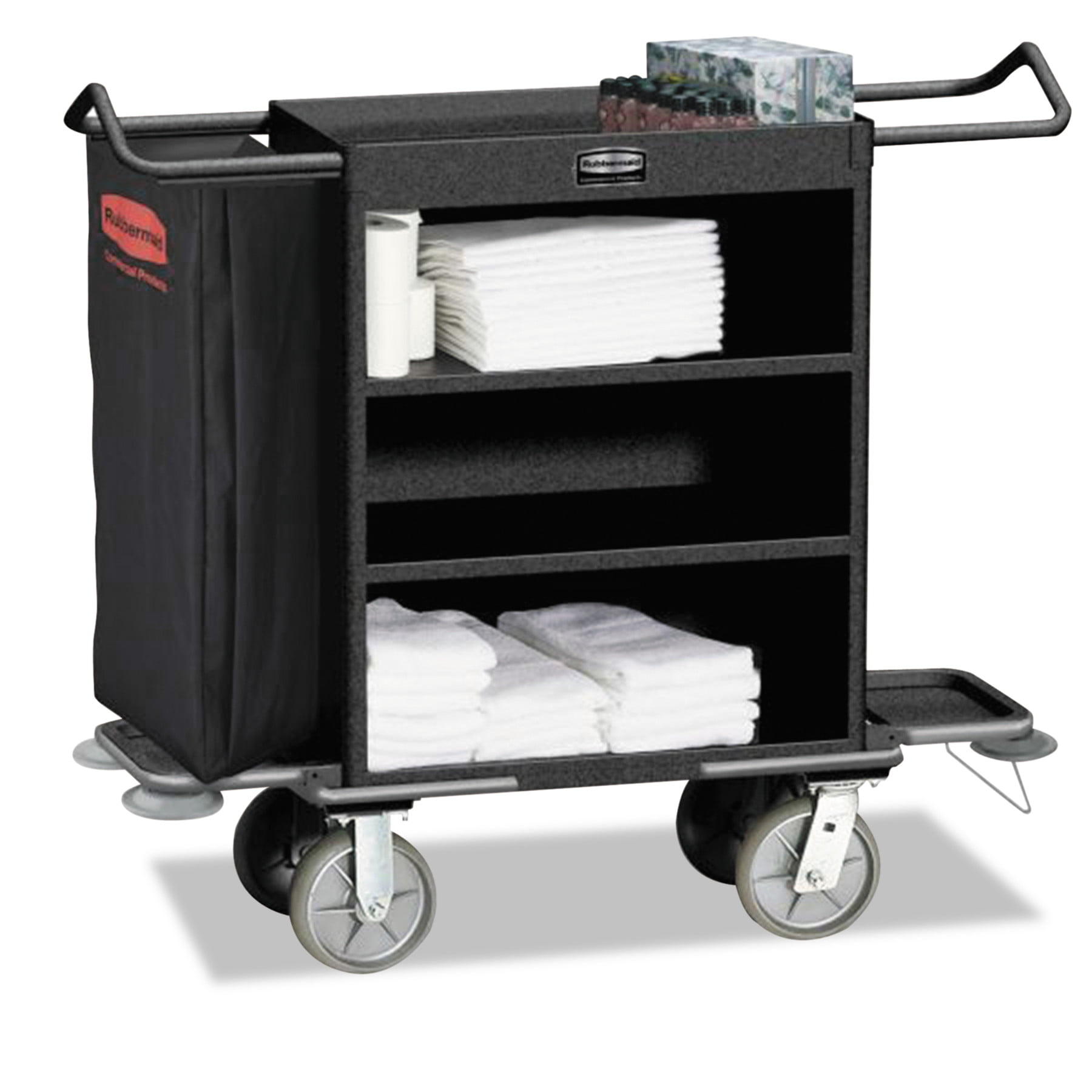 Commercial Housekeeping cart Janitorial cart with Cover and Vinyl Bag, L  52 x W 22 x H 40