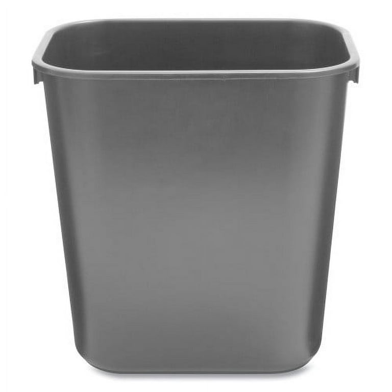 Deskside Plastic Wastebasket, 3.5 gal, Plastic, Black Deskside Plastic Wastebasket, 3.5 gal, Plastic, Black