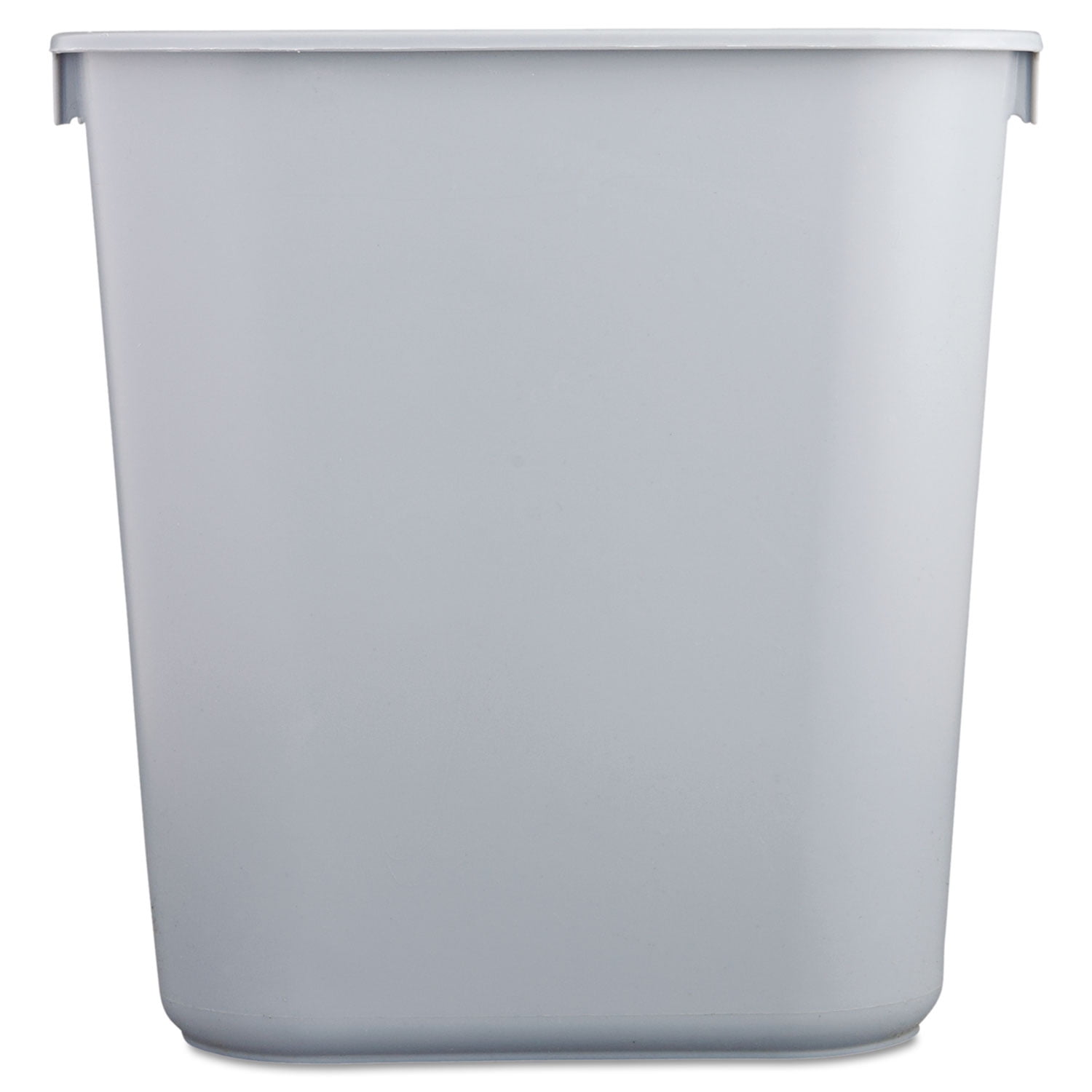 Gray Rectangular Plastic Office Wastebasket 3.5 Gallon