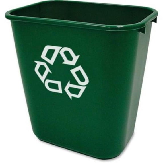 Rubbermaid RCP295606GN Commercial Deskside Recycling Container, Green - Pack of 12