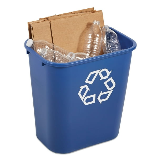 Deskside Recycling Container, Medium, 28.13 qt, Plastic, Blue Deskside Recycling Container, Medium, 28.13 qt, Plastic, Blue
