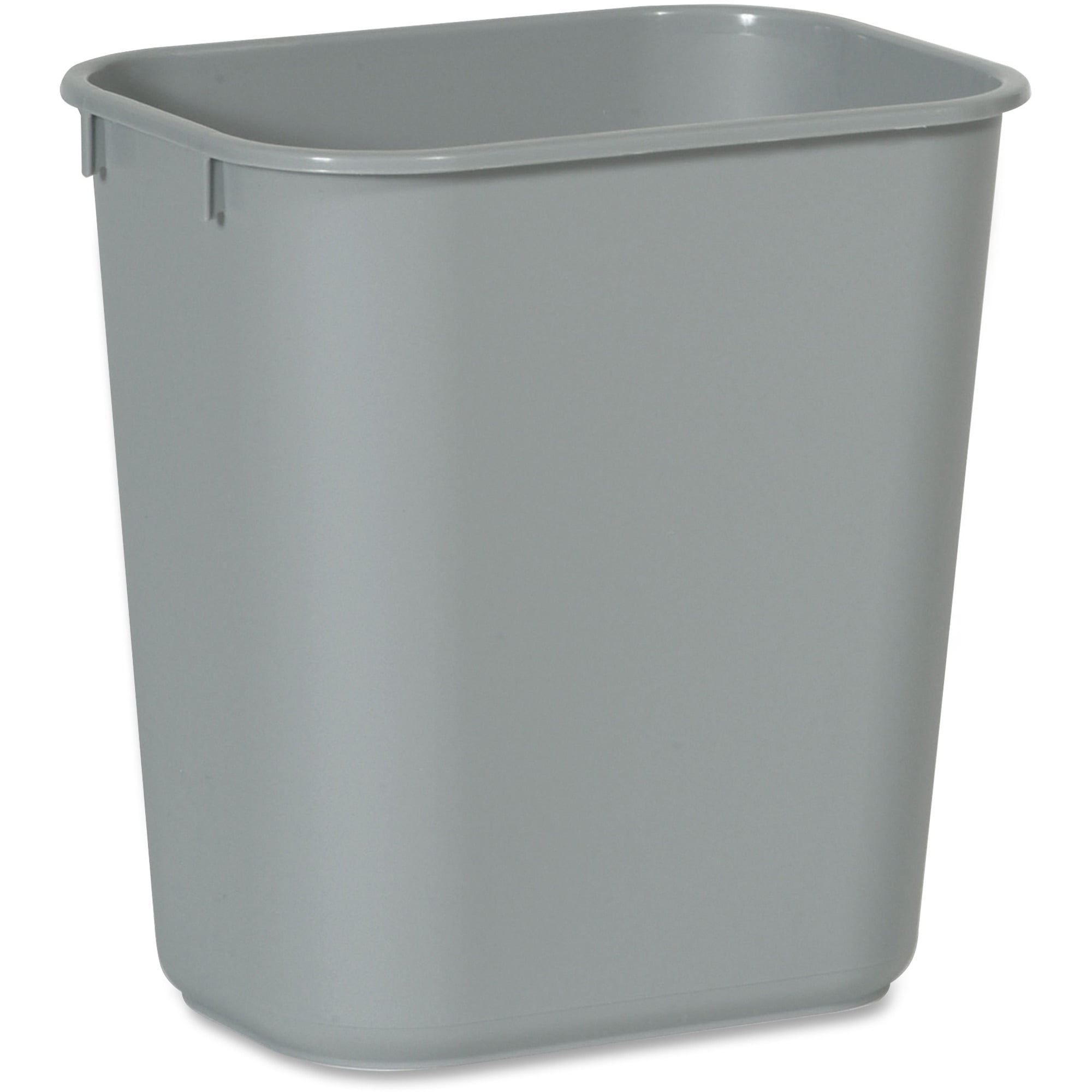 Rubbermaid Commercial 3.25 Gal Deskside Wastebasket, Durable Chip, Rust & Dent Resistant Plastic Trash Bin, 12.1" Height, Gray, 12 Count Carton