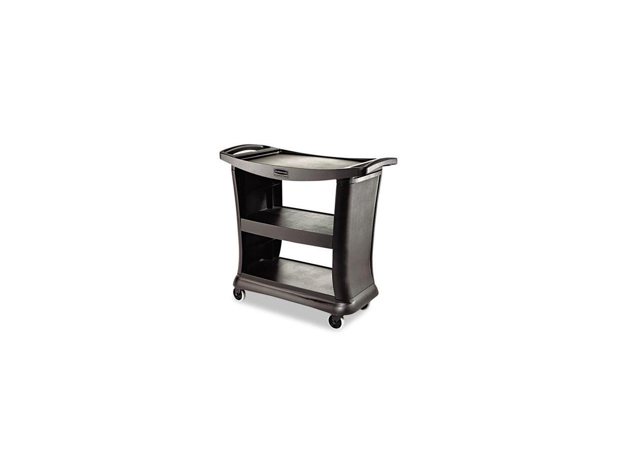 Rubbermaid Commercial Executive Service Cart, Three-Shelf, 20.33w x 38.9d x 38.9 h, Black -RCP9T6800BK - image 1 of 5