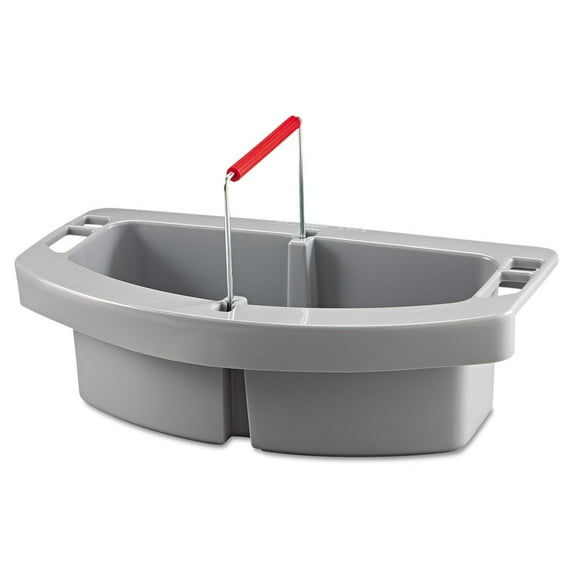 Rubbermaid Commercial FG264900GRAY 2-Compartment 16 in. x 9 in. x 5 in. Maid Caddy - Gray