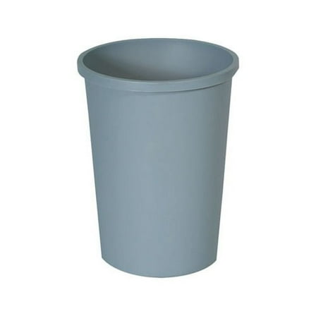 Untouchable Waste Container Round, Plastic, 11 gal, Gray