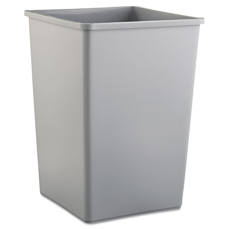 Untouchable Waste Container, Square, Plastic, 35gal, Gray Untouchable Waste Container, Square, Plastic, 35gal, Gray