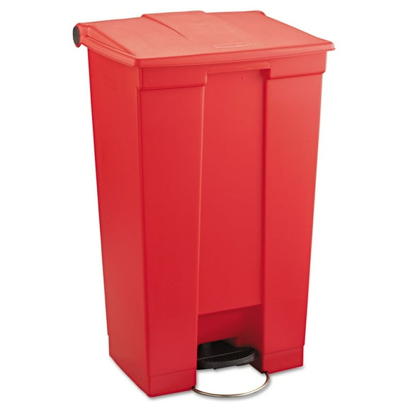 Rubbermaid Polyethylene Step Trash Can Red 23 gal. (FG614600RED)
