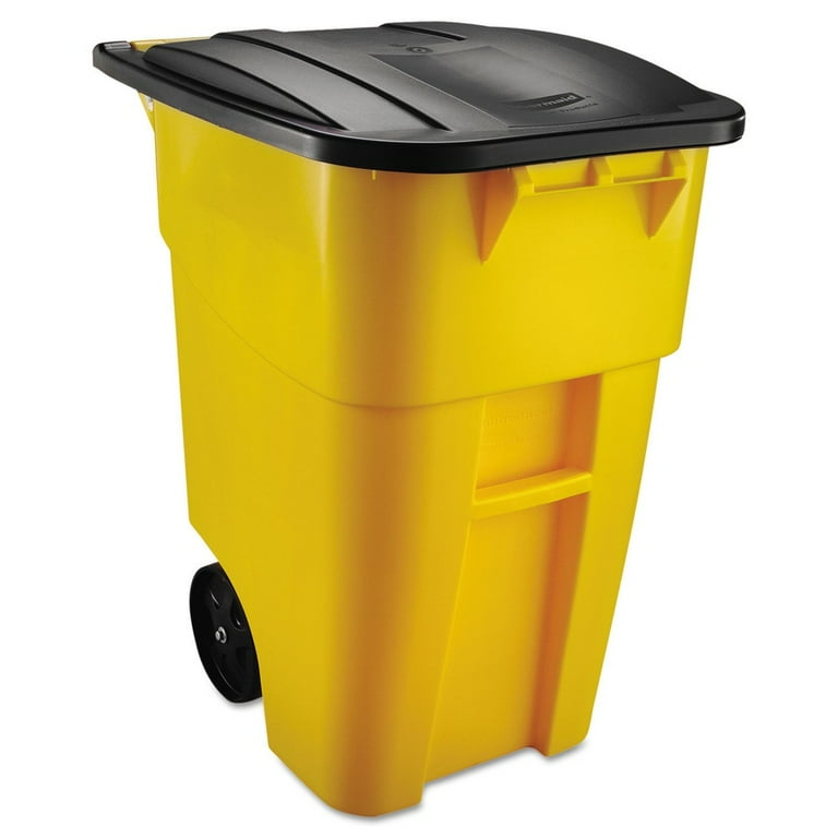 Square Brute Rollout Container, 50 gal, Molded Plastic, Yellow Square Brute Rollout Container, 50 gal, Molded Plastic, Yellow