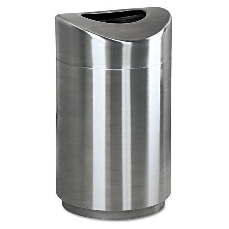 30 Gallon Stainless Steel Outdoor Trash Can, Open Top Garbage Can