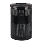 Rubbermaid Commercial FGS55ETBKPL 51 gal. Classics Perforated Steel Open Top Receptacle - Black