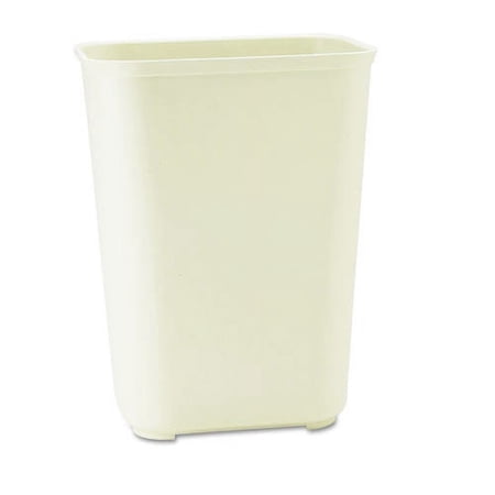 Rubbermaid Commercial Fire-Resistant Wastebasket Rectangular Fiberglass 10gal Beige 254400BG