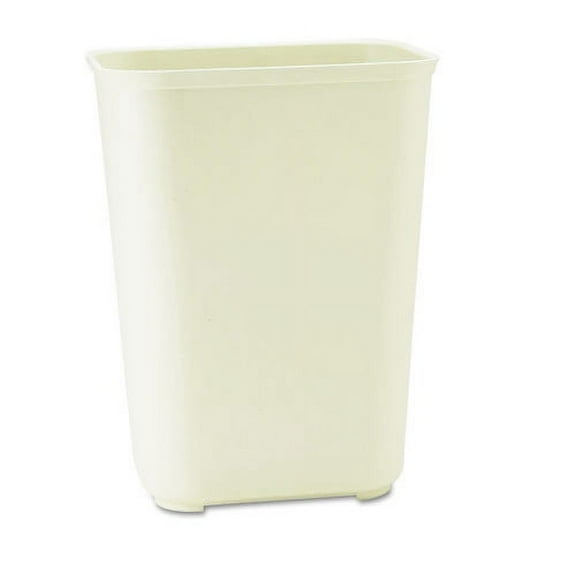 Rubbermaid Commercial Fire-Resistant Wastebasket Rectangular Fiberglass 10gal Beige 254400BG
