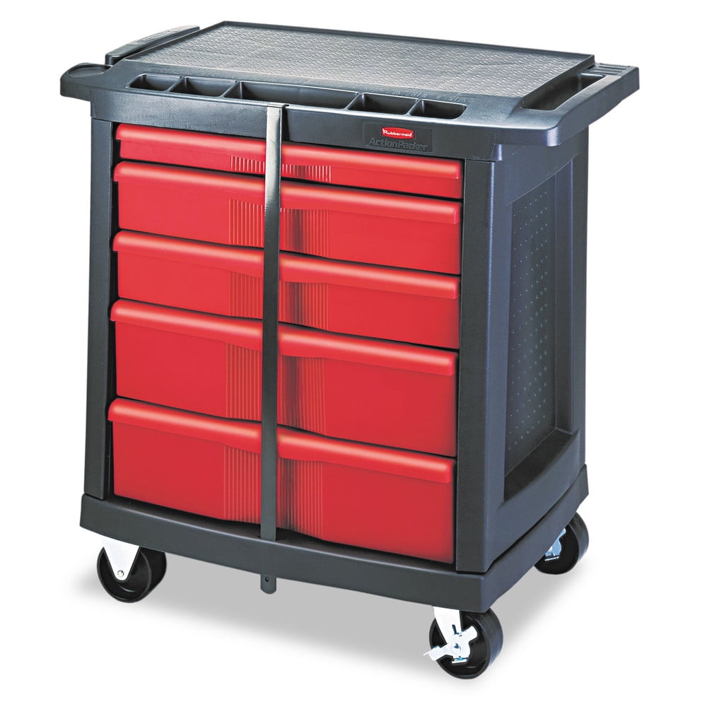 Rubbermaid Commercial Five-Drawer Mobile Workcenter- 32-1/2w x 20d