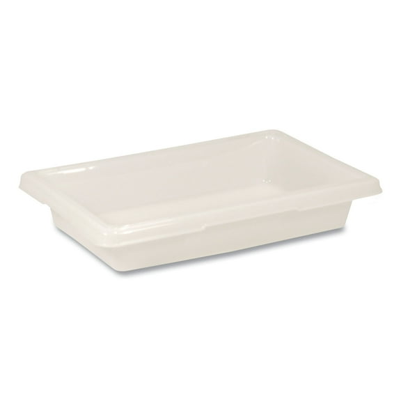 Rubbermaid Commercial Food/Tote Boxes, 2 gal, 18 x 12 x 3.5, White, Plastic