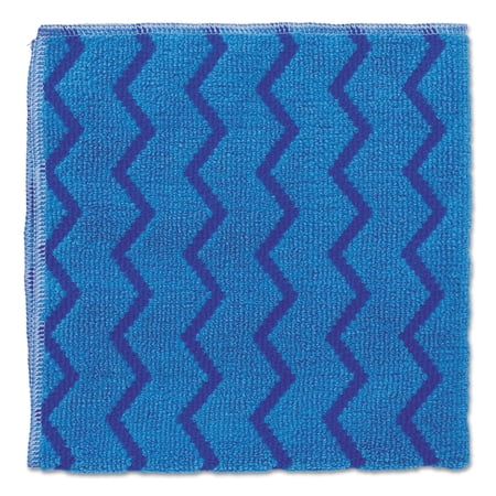 Rubbermaid Commercial HYGEN Microfiber Cleaning Cloths, 16 x 16, Blue, 12/Carton