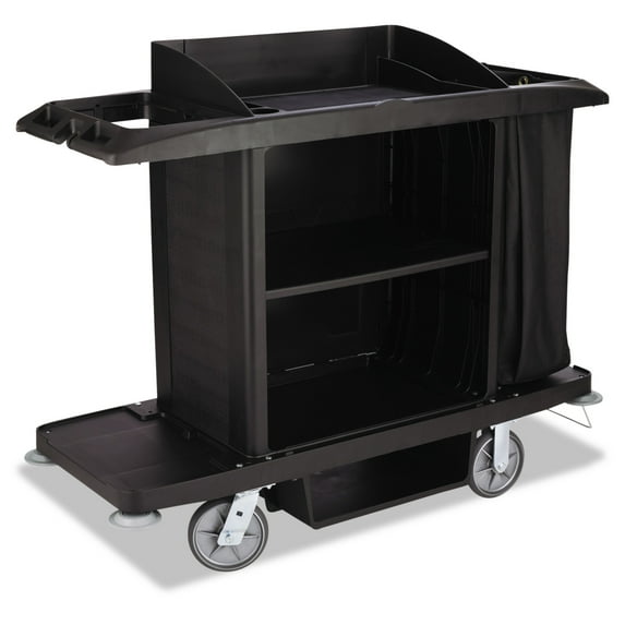 Rubbermaid Commercial Products Executive Traditional Full Size Housekeeping Cart, Black