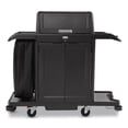thumbnail image 1 of Rubbermaid Commercial RCP2202587 Housekeeping Cart with Hood & Doors, Plastic, 4 Shelves, 1 Bin, 24.4 x 62.4 x 56.9 in., Black, 1 of 1