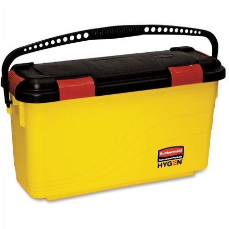 Rubbermaid Commercial Hygen Charging Bucket Non-porous, Watertight, Ergonomic Design - 12.2" x 8.8" - Yellow - 3 / Carton