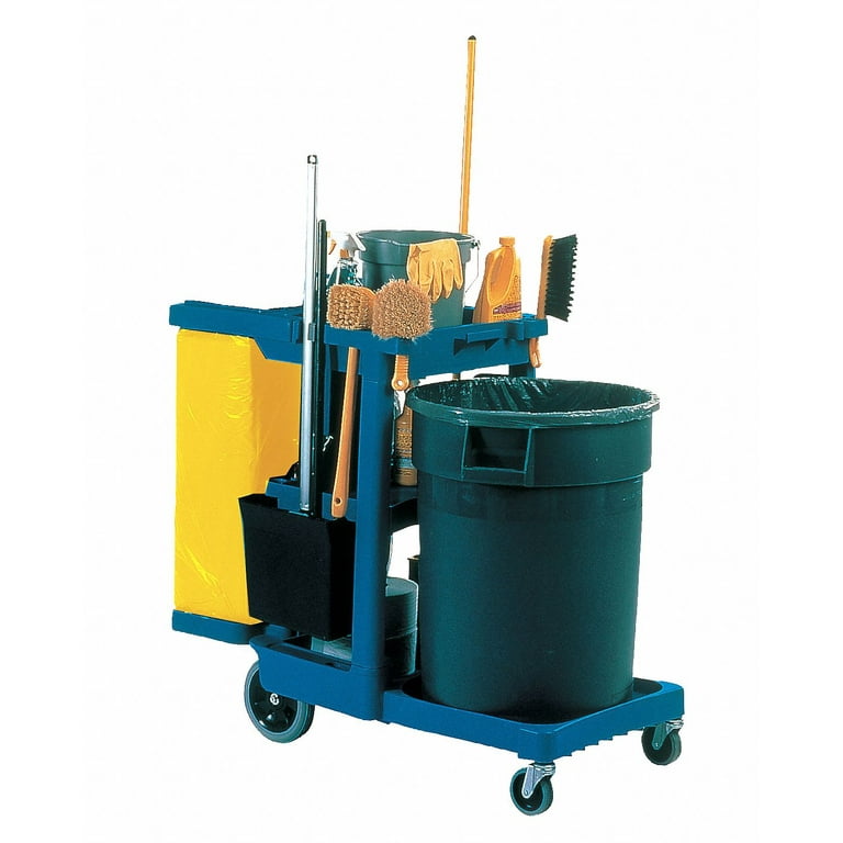 Rubbermaid Commercial Janitor Cart,38 in H,32 gal Cap