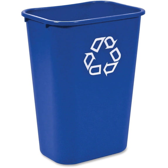 Rubbermaid Commercial Large Recycling Wastebasket - 10.30 gal Capacity - Rectangular - 19.9" Height x 11" Width - Plastic - 1 Each | Bundle of 2 Each