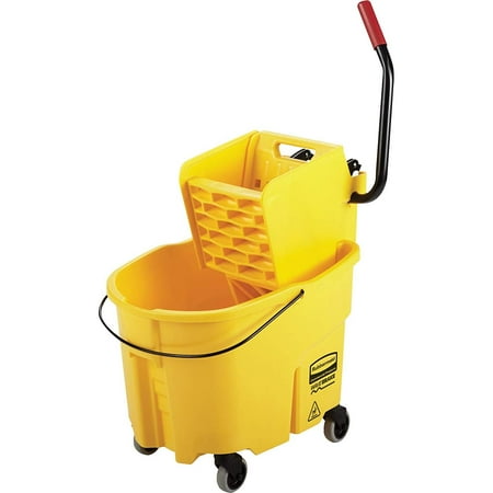 Rubbermaid Commercial Mop Bucket/Wringer Combination 35 quart - 38.1" x 16" x 23.1" - Plastic, Steel - Yellow