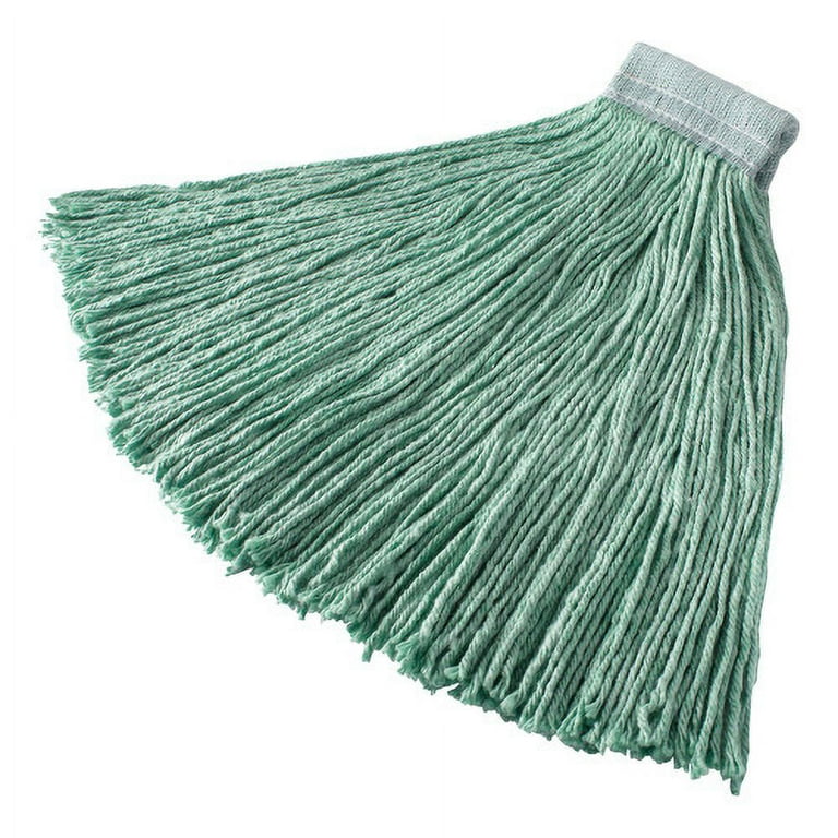 Non-Launderable Cotton/Synthetic Cut-End Wet Mop Heads, 24 oz, Green, 5 Non-Launderable Cotton/Synthetic Cut-End Wet Mop Heads, 24 oz, Green, 5