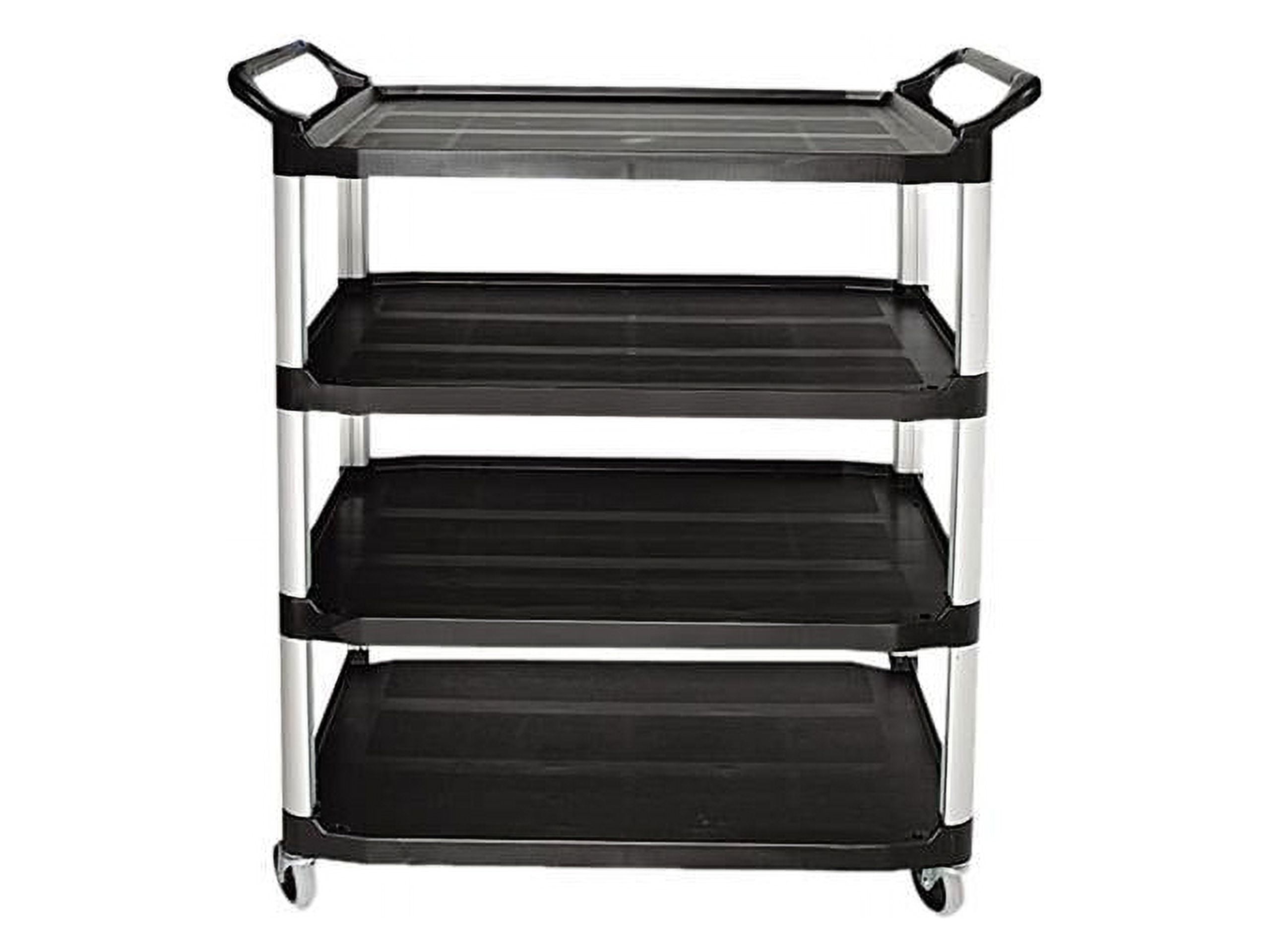 Sleek Black 4-Shelf Utility Cart with Durable Metal Frame