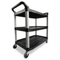 thumbnail image 1 of Rubbermaid Commercial Xtra Utility Cart, 3 Shelf, Black, 1 of 13