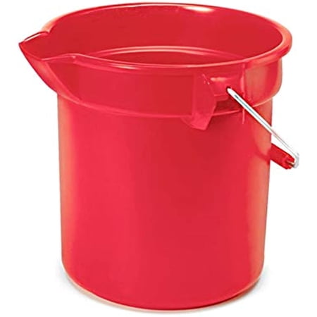 Rubbermaid Commercial Products 2.5 Gallon Brute Heavy-Duty, Corrosive-Resistant, Round Bucket, Red Fg296300red