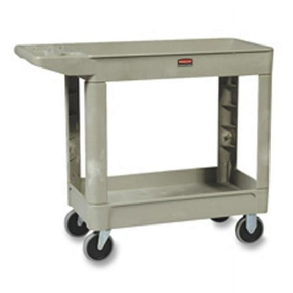 Rubbermaid Commercial Products 2-Shelf Cart- w-Lipped Shelf- 17-.88in.x39in.x33-.25in.- Beige