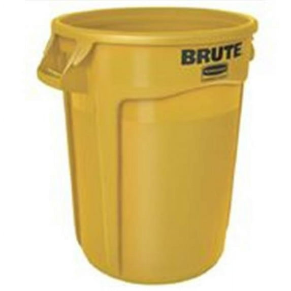 Rubbermaid Commercial Products 2632YEL 32 Gallon Brute Plastic Container, Yellow