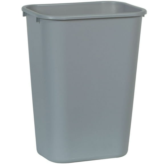 Rubbermaid Commercial Products 2957 LLDPE Large Trash Can, Rectangular, 10 Gallon, Gray