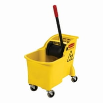 Rubbermaid Commercial Products Tandem 31-Quart Bucket and Wringer, Yellow