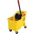 thumbnail image 1 of Rubbermaid Commercial Products Tandem 31-Quart Bucket and Wringer, Yellow, 1 of 6
