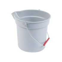 Rubbermaid Commercial Products BRUTE 10 QT Heavy-Duty Round Bucket, Gray, Janitorial, FG296300GRAY