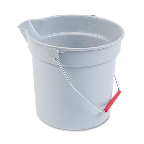 Rubbermaid Commercial Products BRUTE 10 QT, Round Bucket, HeavyDuty Construction, Gray, for