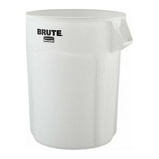 918554-6 Rubbermaid BRUTE 95 gal. Rectangular Flat Top Roll Out Trash Can,  45-13/32H, Gray
