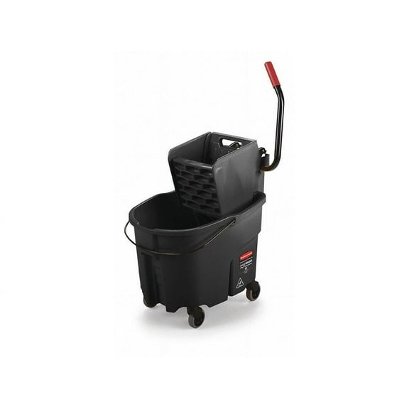 Rubbermaid Commercial WaveBrake 2.0 Bucket/Wringer Combos Side-Press 35 qt Plastic Black FG1863896