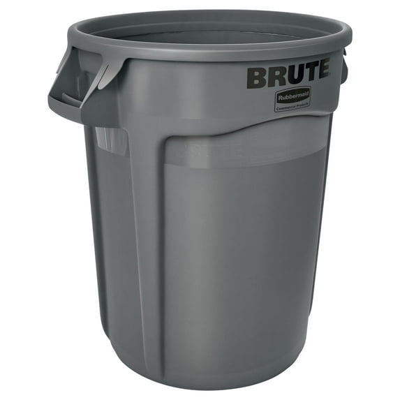 Rubbermaid Commercial Products Brute 32 gal Touchless Indoor 1 Compartments Plastic Garbage Cans, Gray