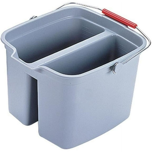 Rubbermaid Commercial Products Brute Double Bucket - Gray - 17-Quart Double Pail
