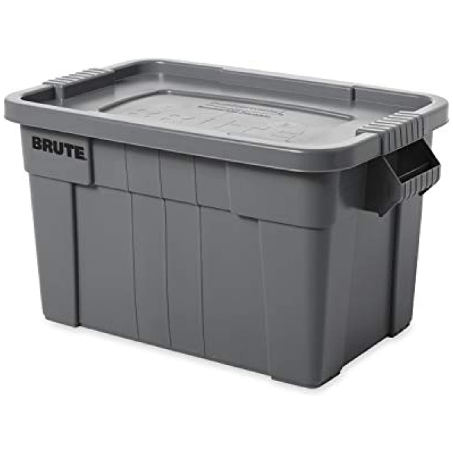 Rubbermaid Commercial Products Brute Tote Storage Container with Lid, 20- Gallon, Gray (FG9S3100GRAY)
