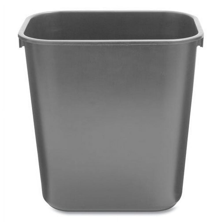 Deskside Plastic Wastebasket, 3.5 gal, Plastic, Black Deskside Plastic Wastebasket, 3.5 gal, Plastic, Black