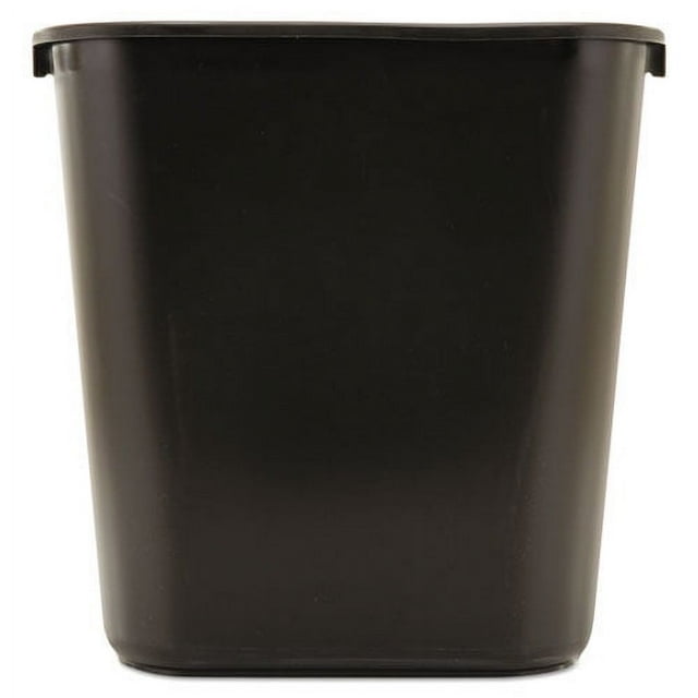 Rubbermaid Commercial Products Deskside Plastic Wastebasket, Rectangular, 7 Gal, Black | Bundle of 10 Each