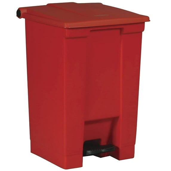Rubbermaid Commercial Products FG614400RED Slim Jim Front Step On Trash Can, Red, 12 Gallon