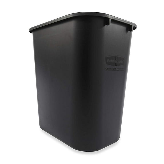 Rubbermaid Commercial Products Fg295600Bla Plastic Resin Deskside Wastebasket, 7 Gallon/28 Quart, Black