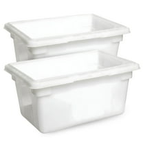 Rubbermaid Commercial Products Food Storage Tote Box, Freezer Safe, 5 Gal, White, 2 Pack
